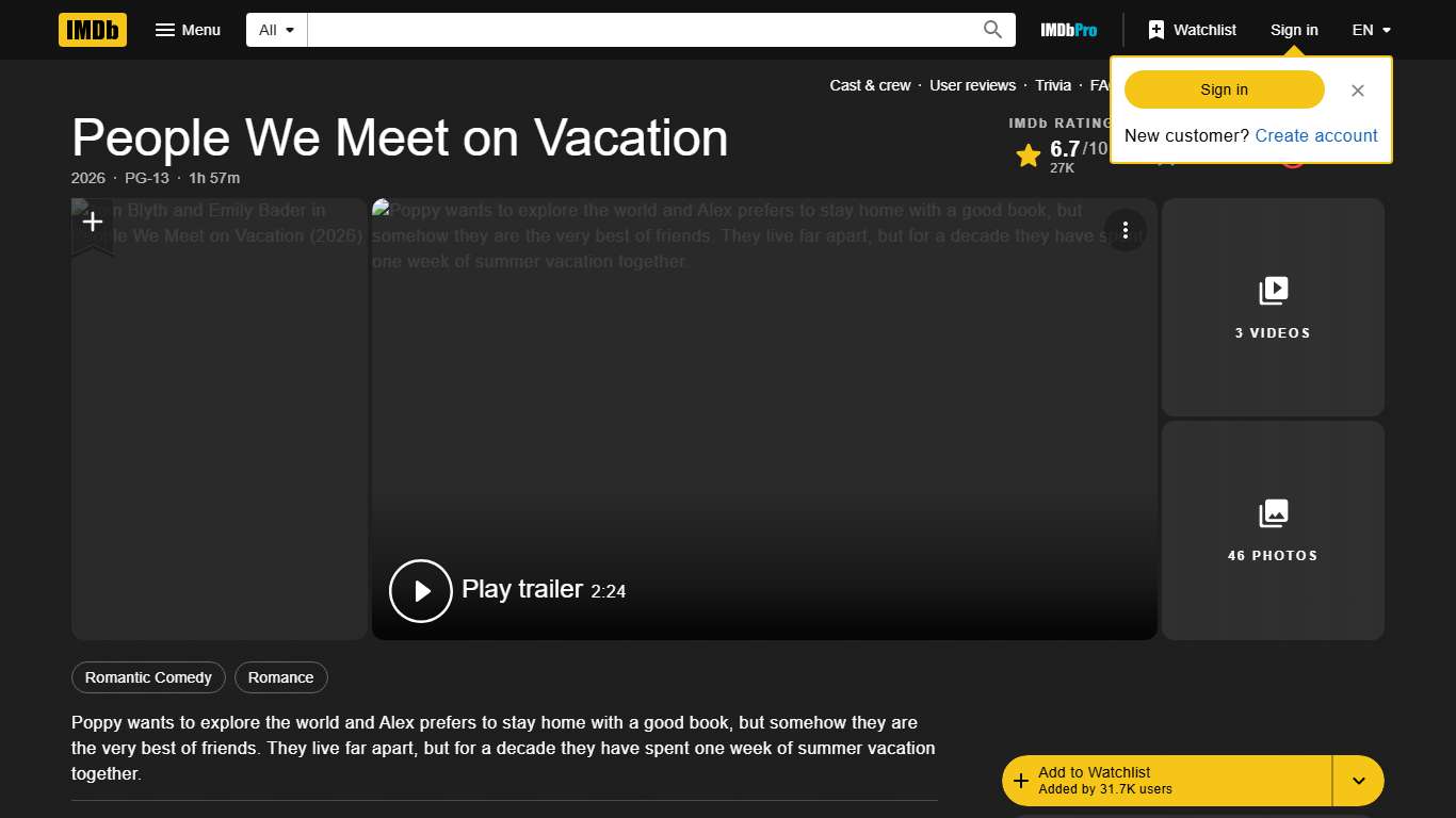 People We Meet on Vacation (2026) - IMDb
